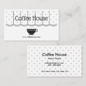 喫茶店のカフェのおおいのコップのシンプルな名刺 名刺 (正面/裏面)