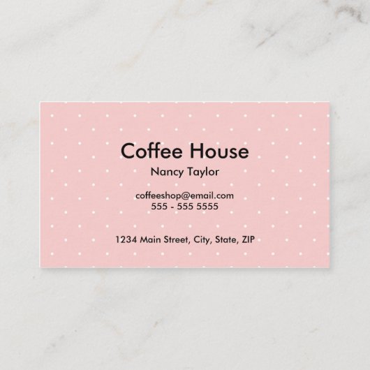 喫茶店のカフェのおおいのコップのシンプルな名刺 名刺 (裏面)