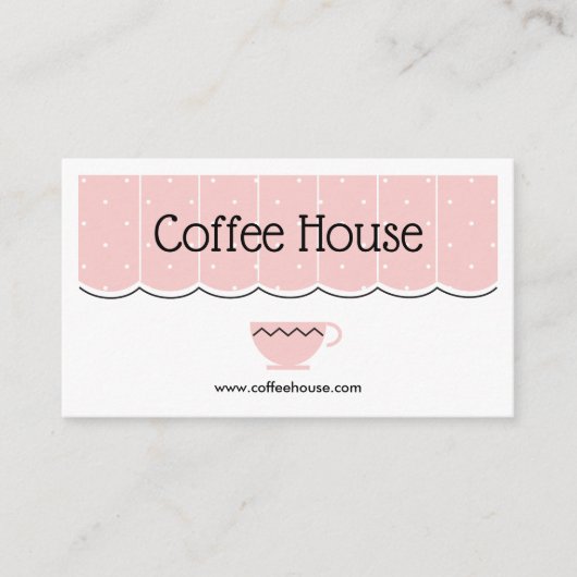 喫茶店のカフェのおおいのコップのシンプルな名刺 名刺 (正面)
