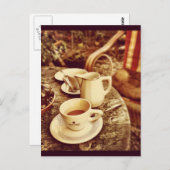 喫茶店のテーブル ポストカード (正面/裏面)