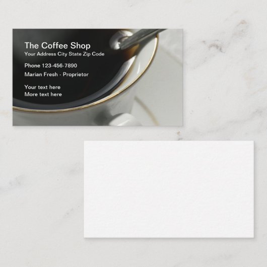 喫茶店のデザイン 名刺 (正面/裏面)