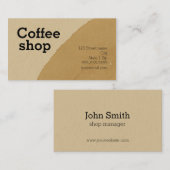 喫茶店のビストロのバーの焙焼のbuisnness 名刺 (正面/裏面)