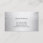 喫茶店のモダンな銀製の背景 名刺 (裏面)