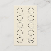 喫茶店のロイヤリティのパンチカードの名刺 ロイヤリティカード (正面)