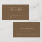 喫茶店のロイヤリティの名刺 ロイヤリティカード (正面/裏面)