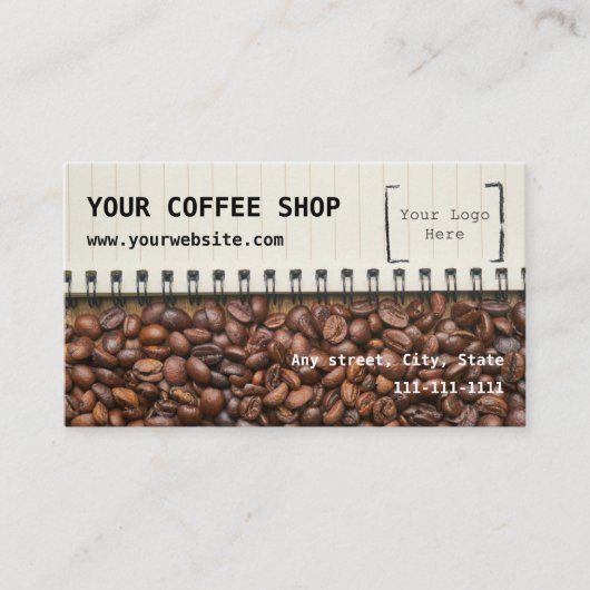 喫茶店のロイヤリティの名刺 ロイヤリティカード (正面)