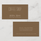 喫茶店の割引クーポンカード 割引カード (正面/裏面)