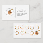 喫茶店の名刺のためのロイヤリティカード 名刺 (正面/裏面)