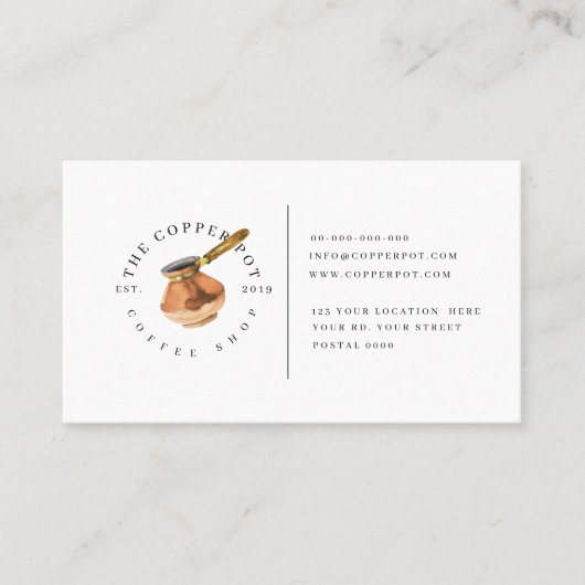 喫茶店の名刺のためのロイヤリティカード 名刺 (正面)