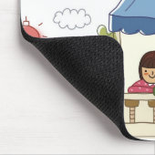 喫茶店の女性 マウスパッド (コーナー)