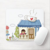 喫茶店の女性 マウスパッド (マウス)