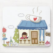 喫茶店の女性 マウスパッド (正面)