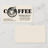 喫茶店の熱いコップのカフェの名刺 名刺 (正面/裏面)