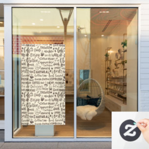 喫茶店の窓のデカール、モダン窓がしがみつく ウィンドウサイン