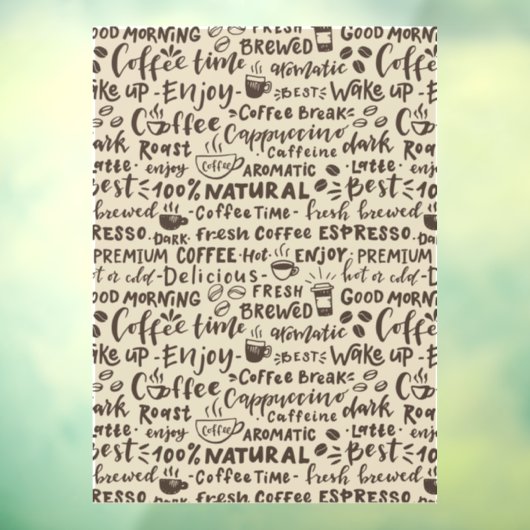 喫茶店の窓のデカール、モダン窓がしがみつく ウィンドウサイン (シート3)