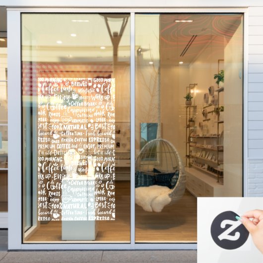 喫茶店の窓デカールモダン, ウィンドウサイン (店舗窓)