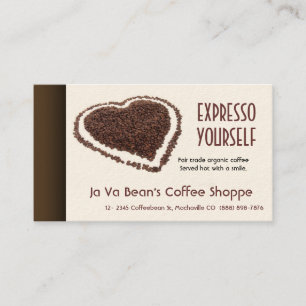 喫茶店のCoffeebeansのハート 名刺