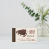 喫茶店のCoffeebeansのハート 名刺 (スタンド正面)