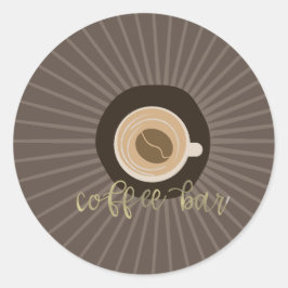 喫茶店コーヒーバービジネスラベル ラウンドシール