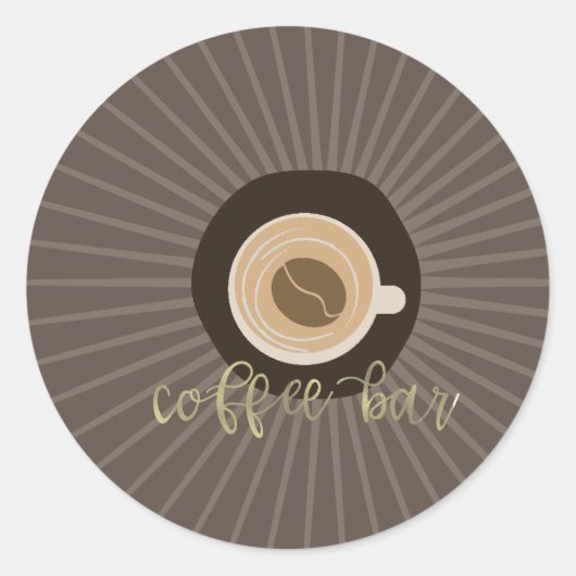 喫茶店コーヒーバービジネスラベル ラウンドシール (正面)