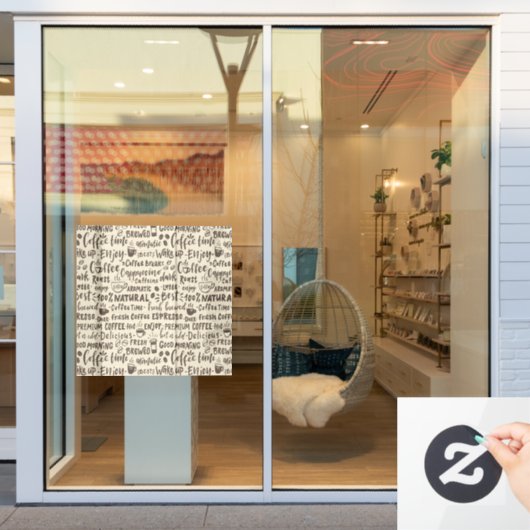 喫茶店デカールモダン,  ウィンドウサイン (店舗窓)