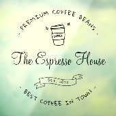 喫茶店プロフェッショナルカフェロゴボホビジネス ウィンドウサイン (シート3)