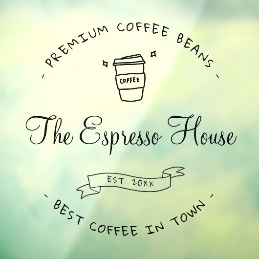 喫茶店プロフェッショナルカフェロゴボホビジネス ウィンドウサイン (シート3)