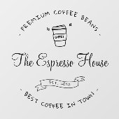 喫茶店プロフェッショナルカフェロゴボホビジネス ウィンドウサイン (シート)