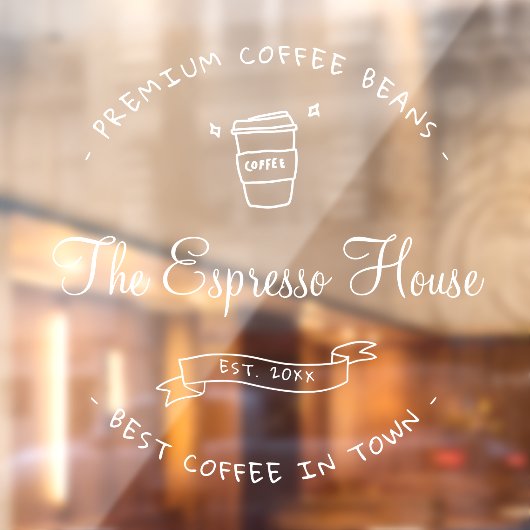 喫茶店プロフェッショナルカフェロゴBoho Business W ウィンドウサイン (シート2)