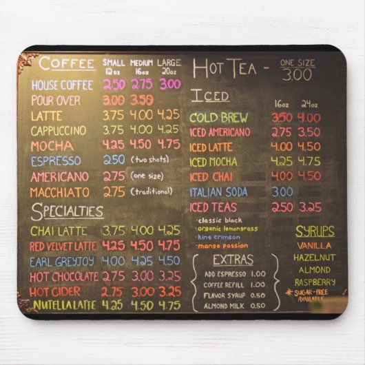 喫茶店メニュー板-マウスパッド マウスパッド (正面)