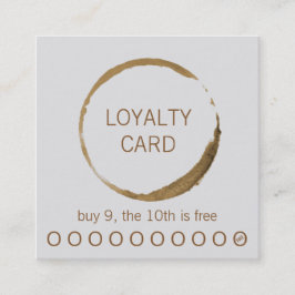 喫茶店ロイヤリティカード-コーヒーのしみ スクエア名刺