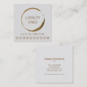 喫茶店ロイヤリティカード-コーヒーのしみ スクエア名刺 (正面/裏面)