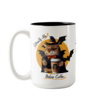 喫茶店街で過ごす、かわいいハロウィーン猫