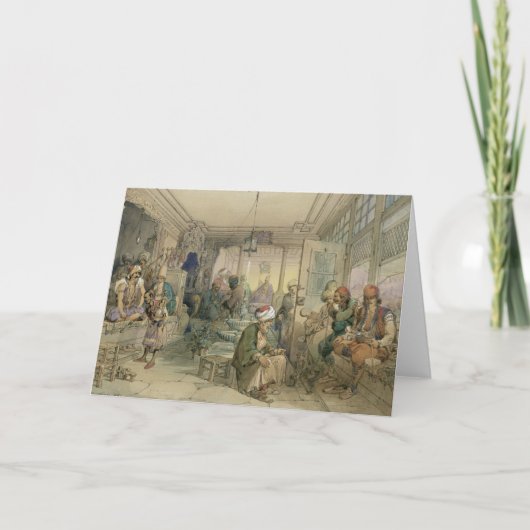 喫茶店、コンスタンチノープル1854年(ペン及びインク及び シーズンカード (正面)