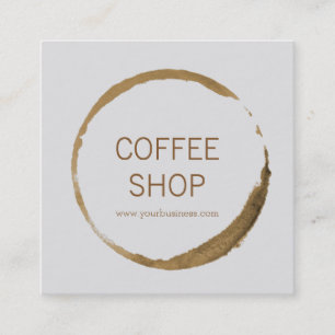 喫茶店-コーヒー汚れ スクエア名刺