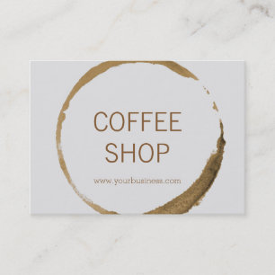 喫茶店-コーヒー汚れ 名刺