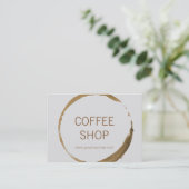喫茶店-コーヒー汚れ 名刺 (スタンド正面)