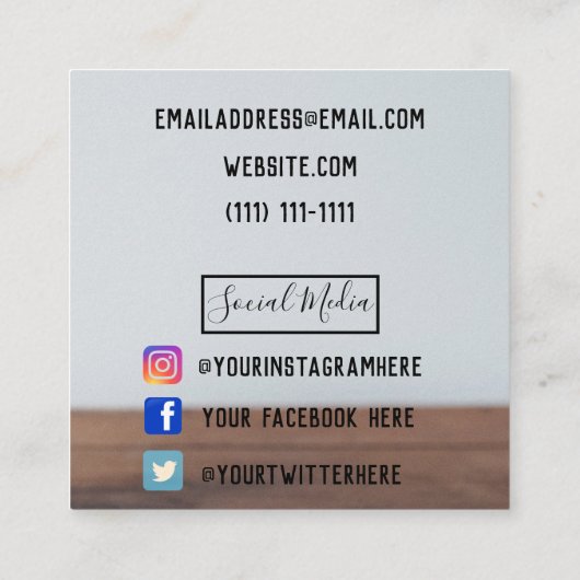 喫茶店 スクエア名刺 (裏面)