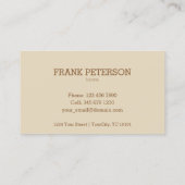 喫茶店-ベージュ背景が付いているコーヒー汚れ 名刺 (裏面)