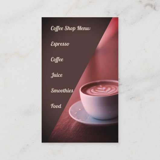 喫茶店 名刺 (裏面)