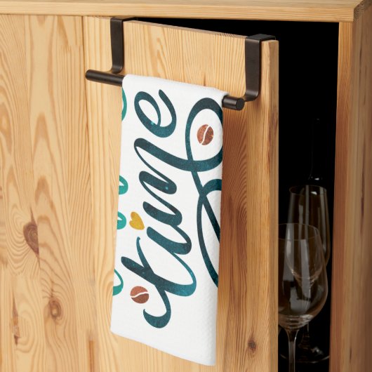 喫茶時間メッセージ付きティータオル キッチンタオル (三つ折り)