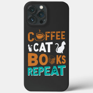 喫茶猫の本が繰り返し読、コーヒー好き iPhone 13 PRO MAXケース