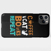 喫茶猫の本が繰り返し読、コーヒー好き iPhoneケース (裏面横)