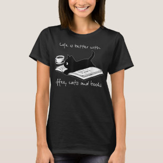 喫茶猫や本の方が生活に良い Tシャツ