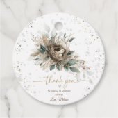 営巣木地ニュートラル素朴フォール赤ちゃんシャワー フェイバータグ (正面)