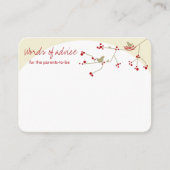 営巣鳥家赤ちゃんシャワーゲームアドバイスカード アドバイスカード (正面)