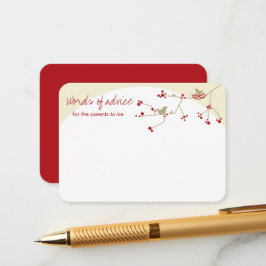 営巣鳥家赤ちゃんシャワーゲームアドバイスカード アドバイスカード