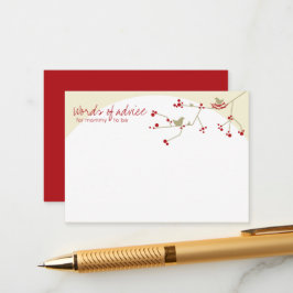 営巣鳥家赤ちゃんシャワーゲームアドバイスカード アドバイスカード