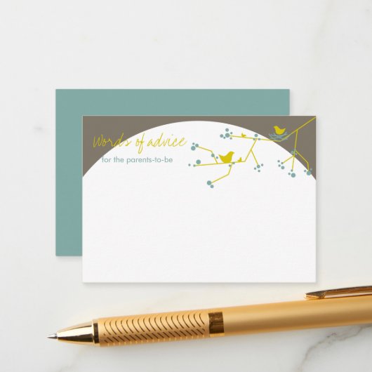 営巣鳥家赤ちゃんシャワーゲームアドバイスカード アドバイスカード (正面/裏面インサイチュ)