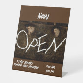 営業を開始 台座サイン (正面)